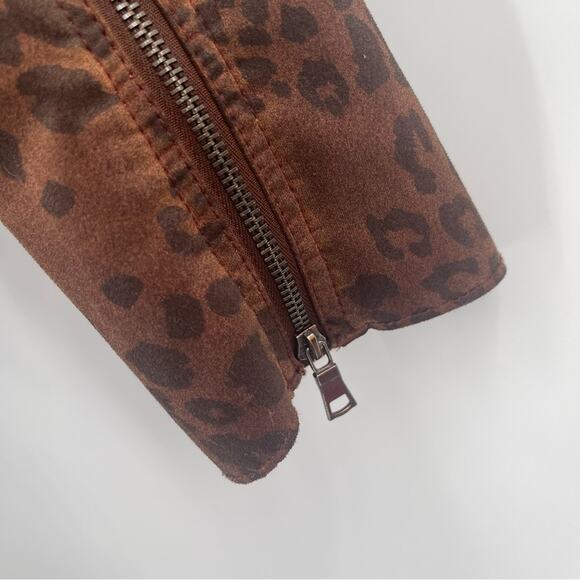 MARRAKECH x Anthropologie Jacket Size Small Marni Leopard Moto Animal Print Zip - Picture 12 of 16